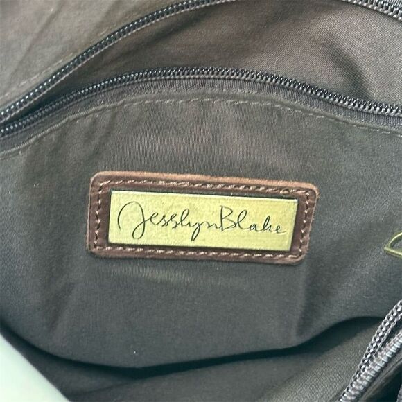 Jesslyn Blake Beige Canvas Leather Crossbody Messenger Bag Unisex - Picture 11 of 15